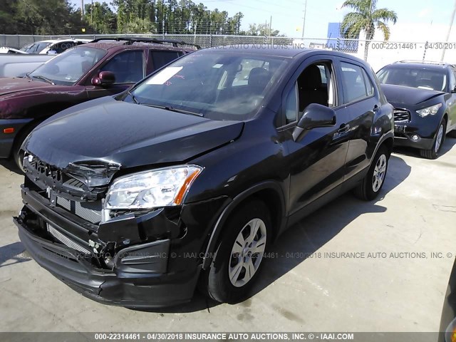 KL7CJKSBXGB706702 - 2016 CHEVROLET TRAX LS BLACK photo 2