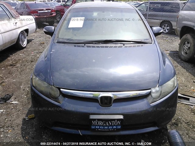 JHMFA36258S017618 - 2008 HONDA CIVIC HYBRID BLUE photo 6