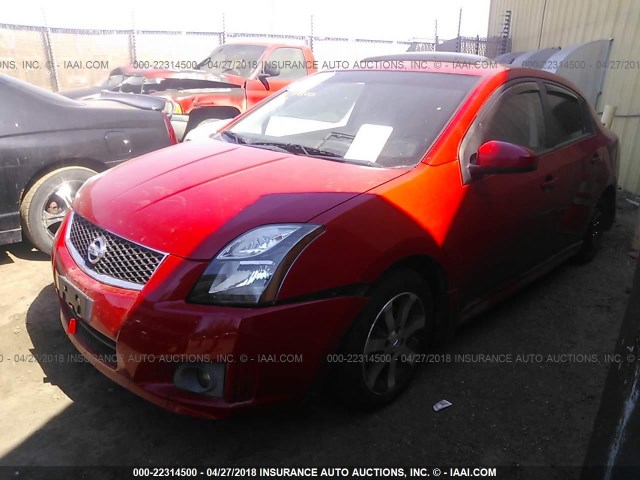 3N1AB6AP2CL745713 - 2012 NISSAN SENTRA 2.0/2.0S/SR/2.0SL RED photo 2