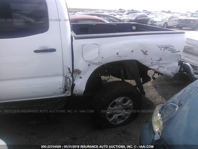 3TMLU4EN1BM059460 - 2011 TOYOTA TACOMA DOUBLE CAB WHITE photo 6