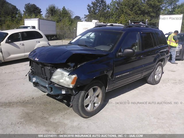 1J4GX58SX1C653085 - 2001 JEEP GRAND CHEROKEE LIMITED BLUE photo 2