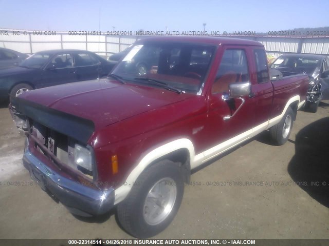 1FTCR15T9JPB98565 - 1988 FORD RANGER SUPER CAB RED photo 2