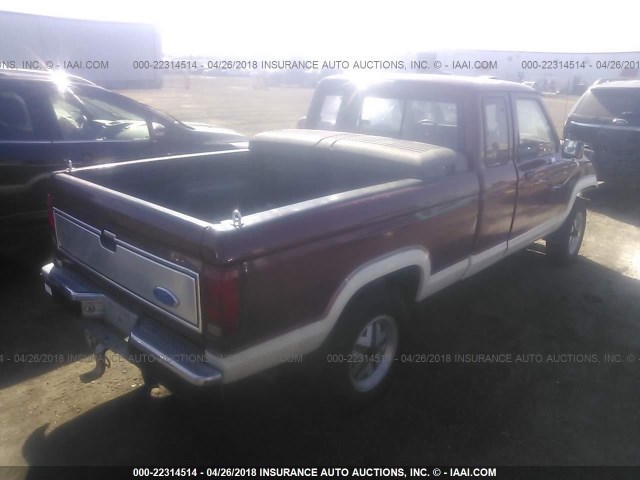 1FTCR15T9JPB98565 - 1988 FORD RANGER SUPER CAB RED photo 4