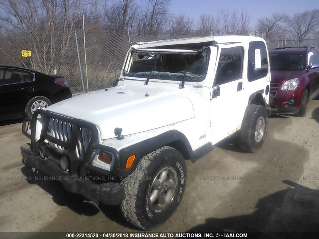 1J4FY19SXWP740047 - 1998 JEEP WRANGLER / TJ SPORT WHITE photo 2