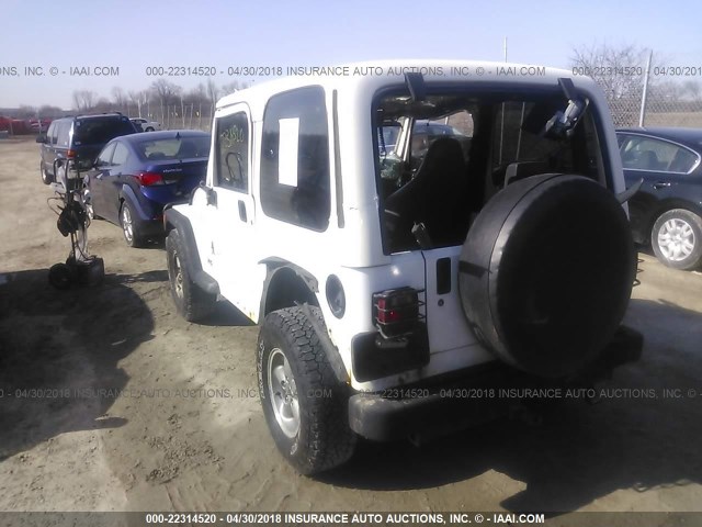 1J4FY19SXWP740047 - 1998 JEEP WRANGLER / TJ SPORT WHITE photo 3