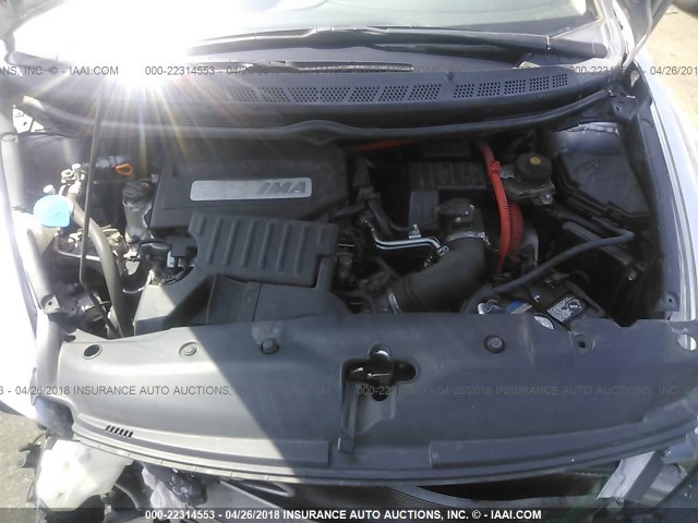 JHMFA36298S006833 - 2008 HONDA CIVIC HYBRID SILVER photo 10