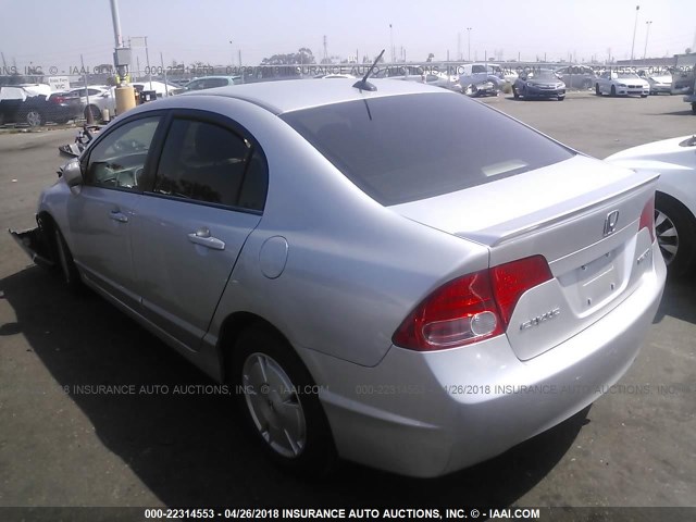 JHMFA36298S006833 - 2008 HONDA CIVIC HYBRID SILVER photo 3