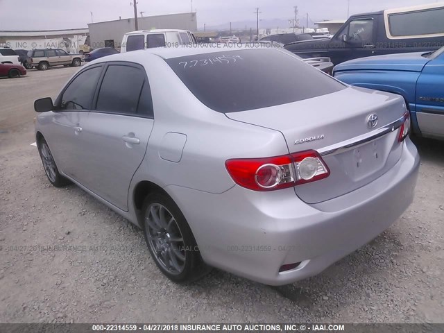 2T1BU4EE9BC609069 - 2011 TOYOTA COROLLA S/LE SILVER photo 3