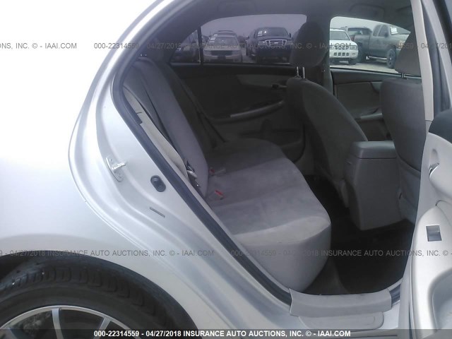 2T1BU4EE9BC609069 - 2011 TOYOTA COROLLA S/LE SILVER photo 8