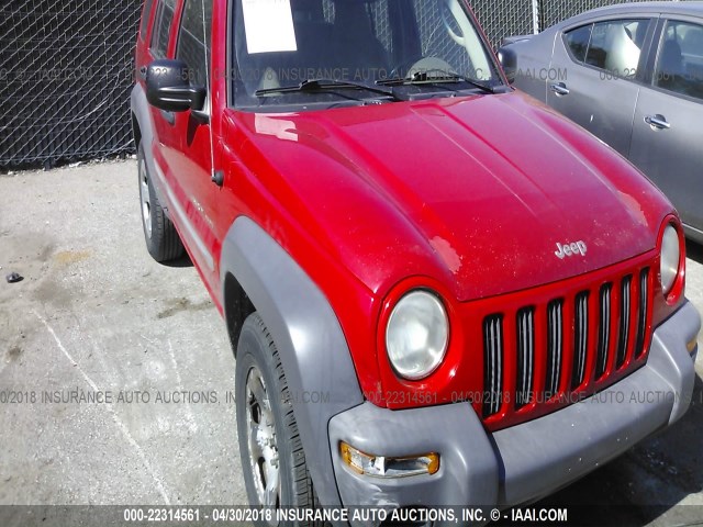 1J4GL48K12W322854 - 2002 JEEP LIBERTY SPORT RED photo 1