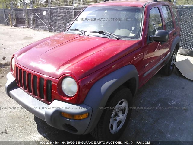 1J4GL48K12W322854 - 2002 JEEP LIBERTY SPORT 红色 照片 2