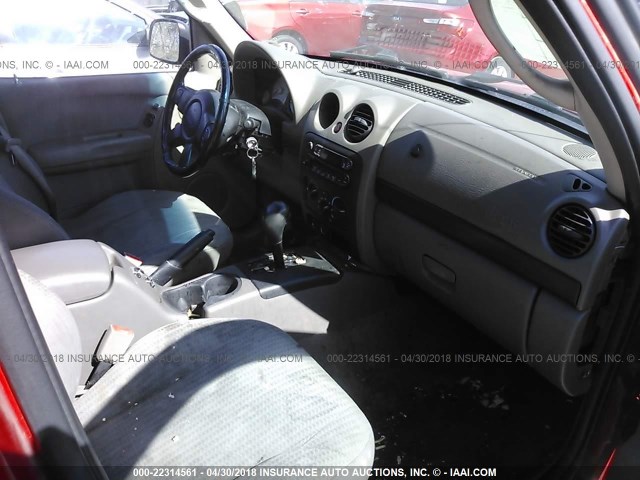 1J4GL48K12W322854 - 2002 JEEP LIBERTY SPORT 红色 照片 5