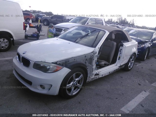 WBAUL7C5XCVM83316 - 2012 BMW 128 I WHITE photo 2