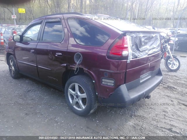 3G7DB03E54S552125 - 2004 PONTIAC AZTEK BURGUNDY photo 3