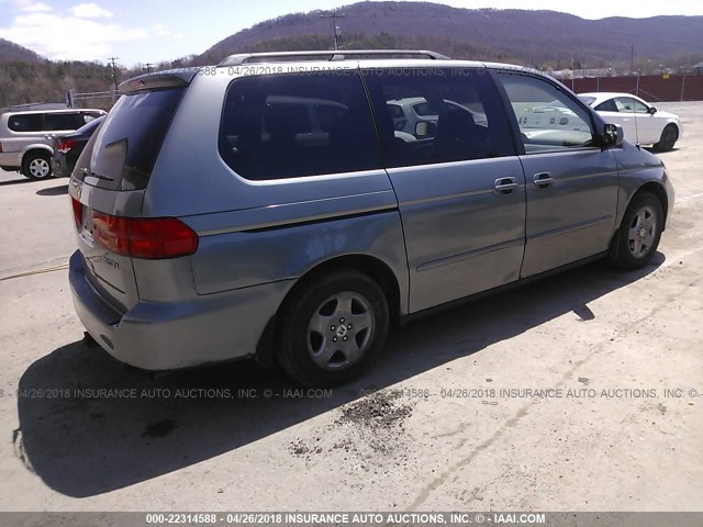 2HKRL1867YH518117 - 2000 HONDA ODYSSEY EX BLUE photo 4