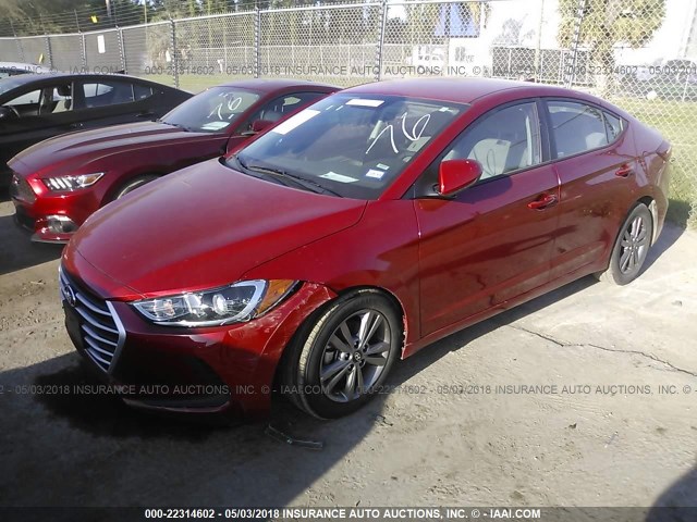 5NPD84LF9JH228875 - 2018 HYUNDAI ELANTRA SEL/VALUE/LIMITED RED photo 2