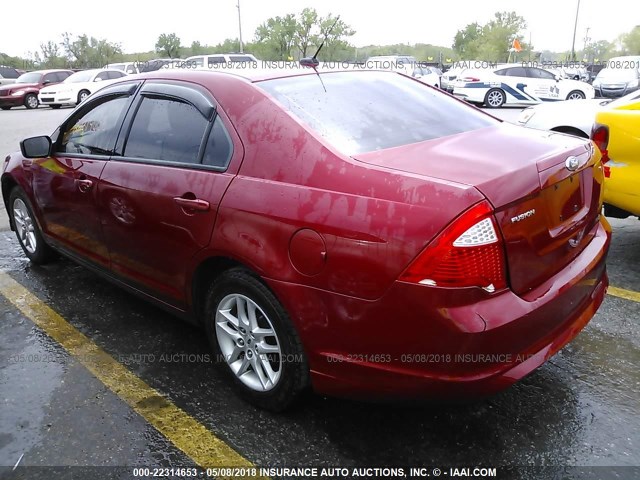 3FAHP0GA8AR194037 - 2010 FORD FUSION S MAROON photo 3