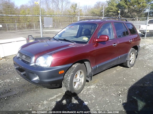 KM8SC73D72U161508 - 2002 HYUNDAI SANTA FE GLS/LX BURGUNDY photo 2