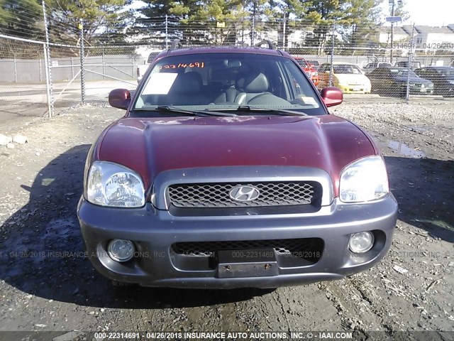 KM8SC73D72U161508 - 2002 HYUNDAI SANTA FE GLS/LX BURGUNDY photo 6