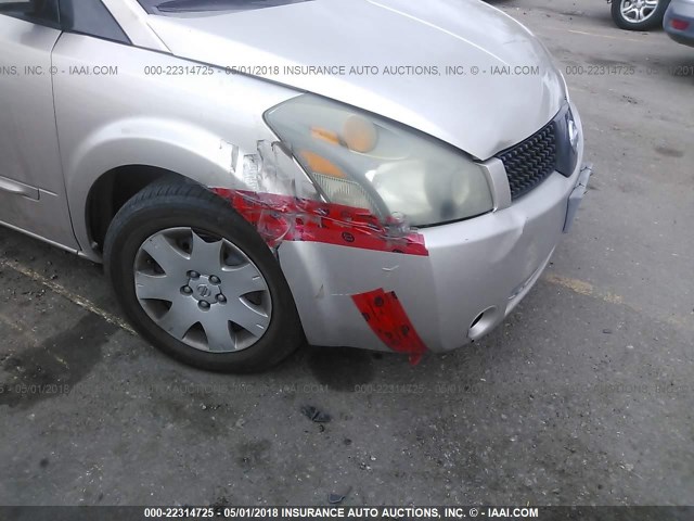 5N1BV28U86N112548 - 2006 NISSAN QUEST S/SE/SL GOLD photo 6