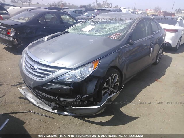 5NPEC4AC2EH821950 - 2014 HYUNDAI SONATA SE/LIMITED GRAY photo 2