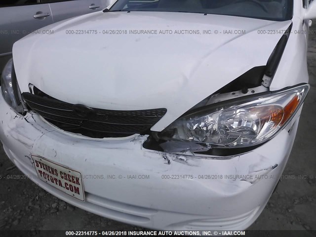 4T1BF30K42U007888 - 2002 TOYOTA CAMRY LE/XLE/SE WHITE photo 6