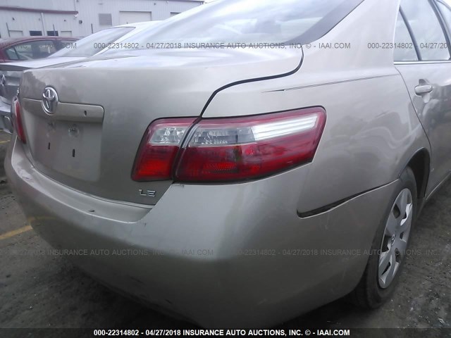 4T1BE46K67U160019 - 2007 TOYOTA CAMRY NEW GENERAT CE/LE/XLE/SE GOLD photo 6