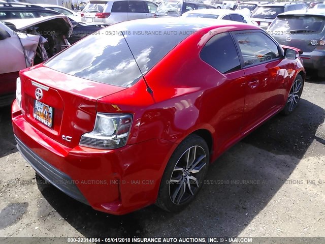 JTKJF5C73E3082099 - 2014 TOYOTA SCION TC 红色 照片 4