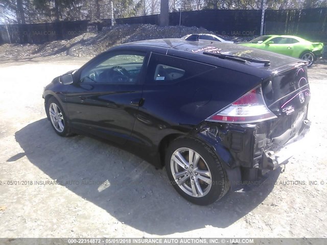 JHMZF1C65BS006703 - 2011 HONDA CR-Z EX BLACK photo 3