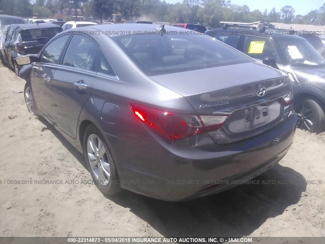 5NPEC4ACXBH258299 - 2011 HYUNDAI SONATA SE/LIMITED GRAY photo 3