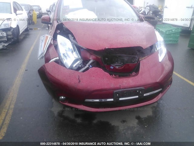 JN1AZ0CP7CT025079 - 2012 NISSAN LEAF SV/SL RED photo 6