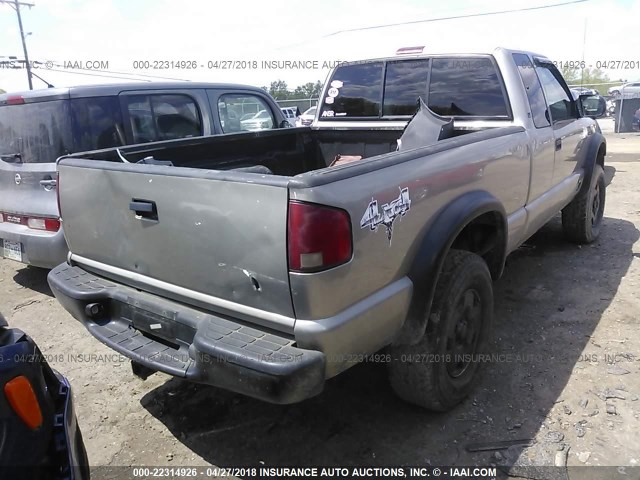 1GCCT19W5Y8187301 - 2000 CHEVROLET S TRUCK S10 TAN photo 4