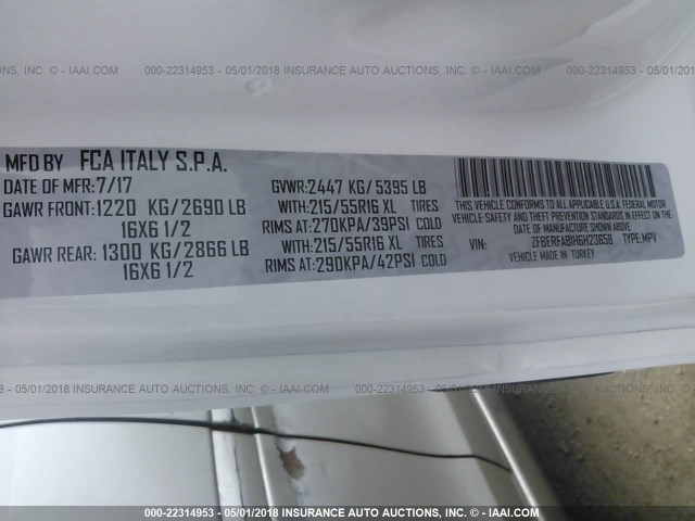 ZFBERFAB1H6H23658 - 2017 RAM PROMASTER CITY  白色 照片 9