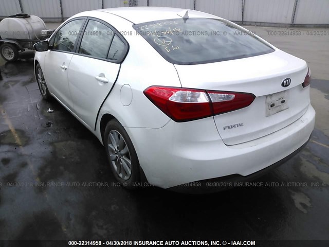 KNAFX4A65G5577357 - 2016 KIA FORTE LX WHITE photo 3