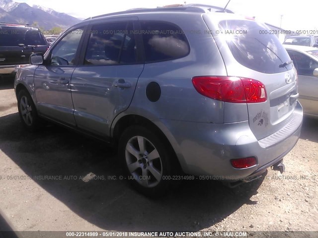 5NMSH73E47H045972 - 2007 HYUNDAI SANTA FE SE/LIMITED Light Blue photo 3