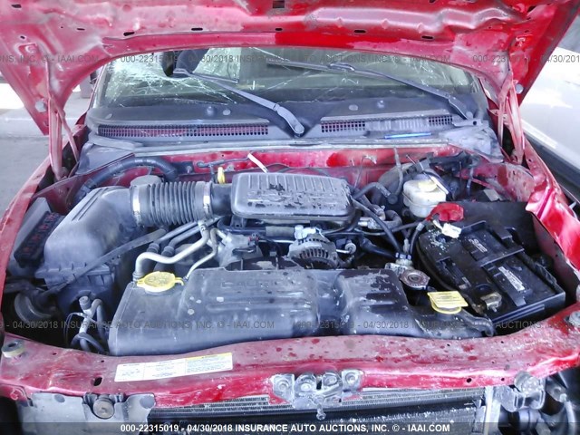 1D7GL12K34S507257 - 2004 DODGE DAKOTA SXT RED photo 10