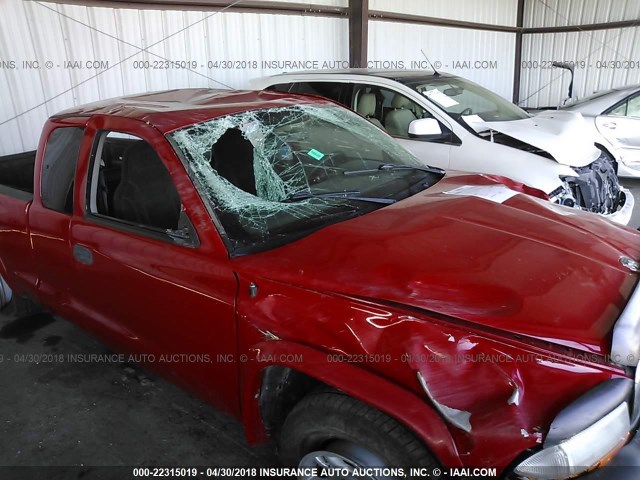 1D7GL12K34S507257 - 2004 DODGE DAKOTA SXT RED photo 6