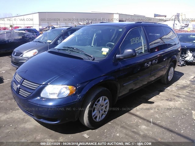 1D4GP24RX5B398153 - 2005 DODGE GRAND CARAVAN SE BLUE photo 2