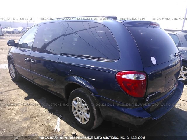 1D4GP24RX5B398153 - 2005 DODGE GRAND CARAVAN SE BLUE photo 3