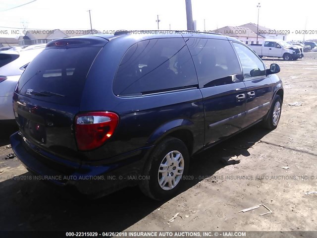 1D4GP24RX5B398153 - 2005 DODGE GRAND CARAVAN SE BLUE photo 4