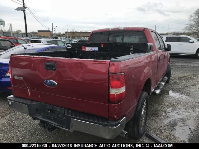 1FTPW14V28FB71298 - 2008 FORD F150 SUPERCREW BURGUNDY photo 4