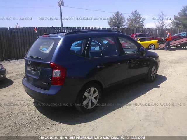 KNAFG526087135340 - 2008 KIA RONDO LX/EX BLUE photo 4