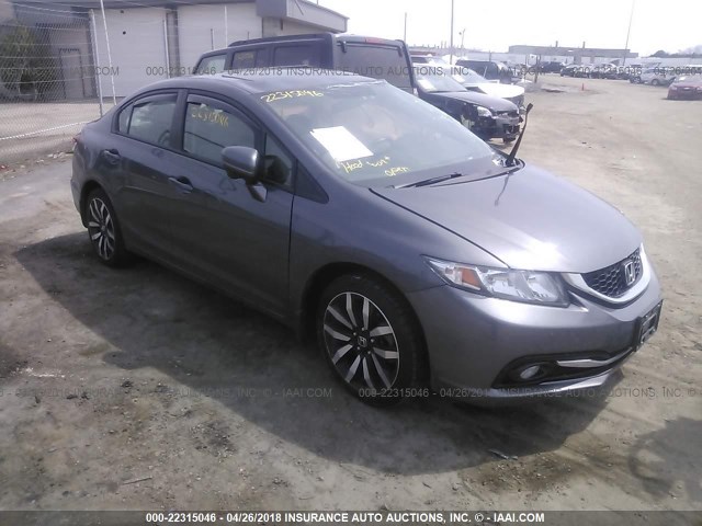 19XFB2F92FE066927 - 2015 HONDA CIVIC EXL GRAY photo 1