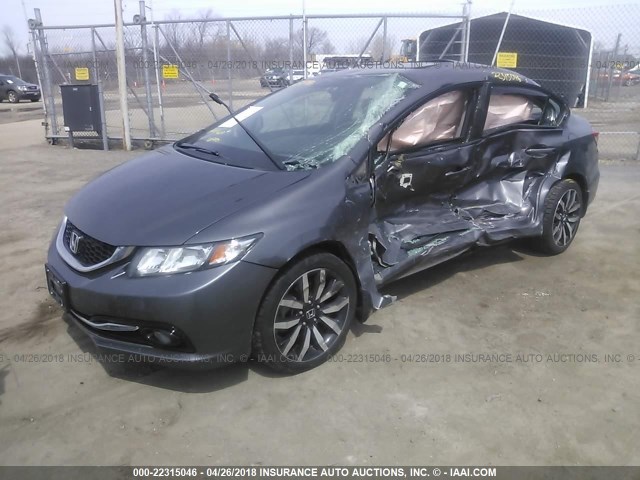 19XFB2F92FE066927 - 2015 HONDA CIVIC EXL GRAY photo 2