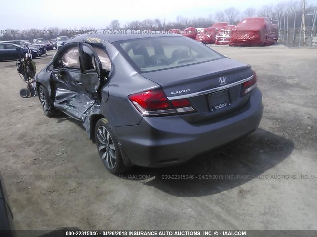 19XFB2F92FE066927 - 2015 HONDA CIVIC EXL GRAY photo 3