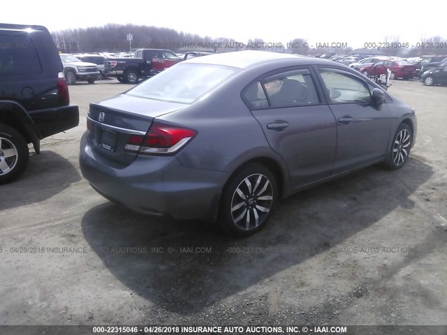 19XFB2F92FE066927 - 2015 HONDA CIVIC EXL GRAY photo 4