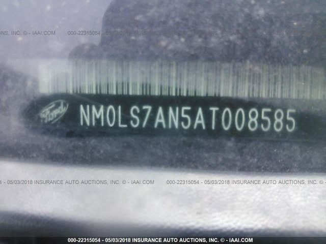 NM0LS7AN5AT008585 - 2010 FORD TRANSIT CONNECT XL WHITE photo 9