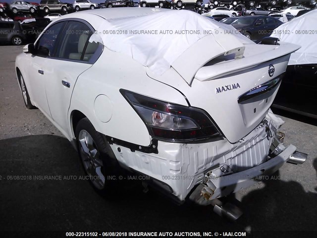 1N4AA5AP6CC837578 - 2012 NISSAN MAXIMA S/SV WHITE photo 3