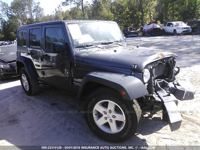 1C4BJWDG4GL266128 - 2016 JEEP WRANGLER UNLIMITE SPORT GRAY photo 1