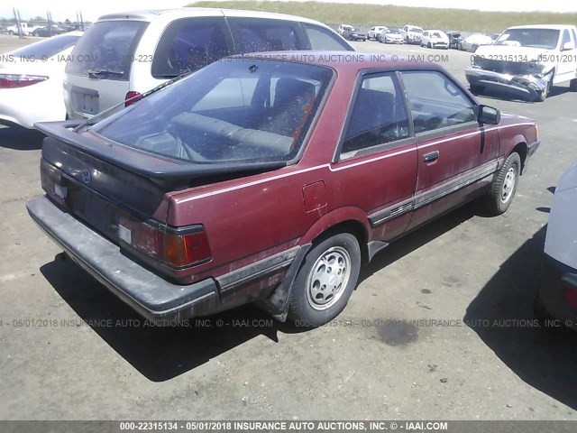 JF2AG55B2HG806921 - 1987 SUBARU GL 4WD MAROON photo 4